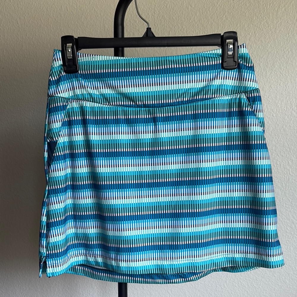 SOLD — Adidas Ultimate 365 Golf Striped Blue Skort